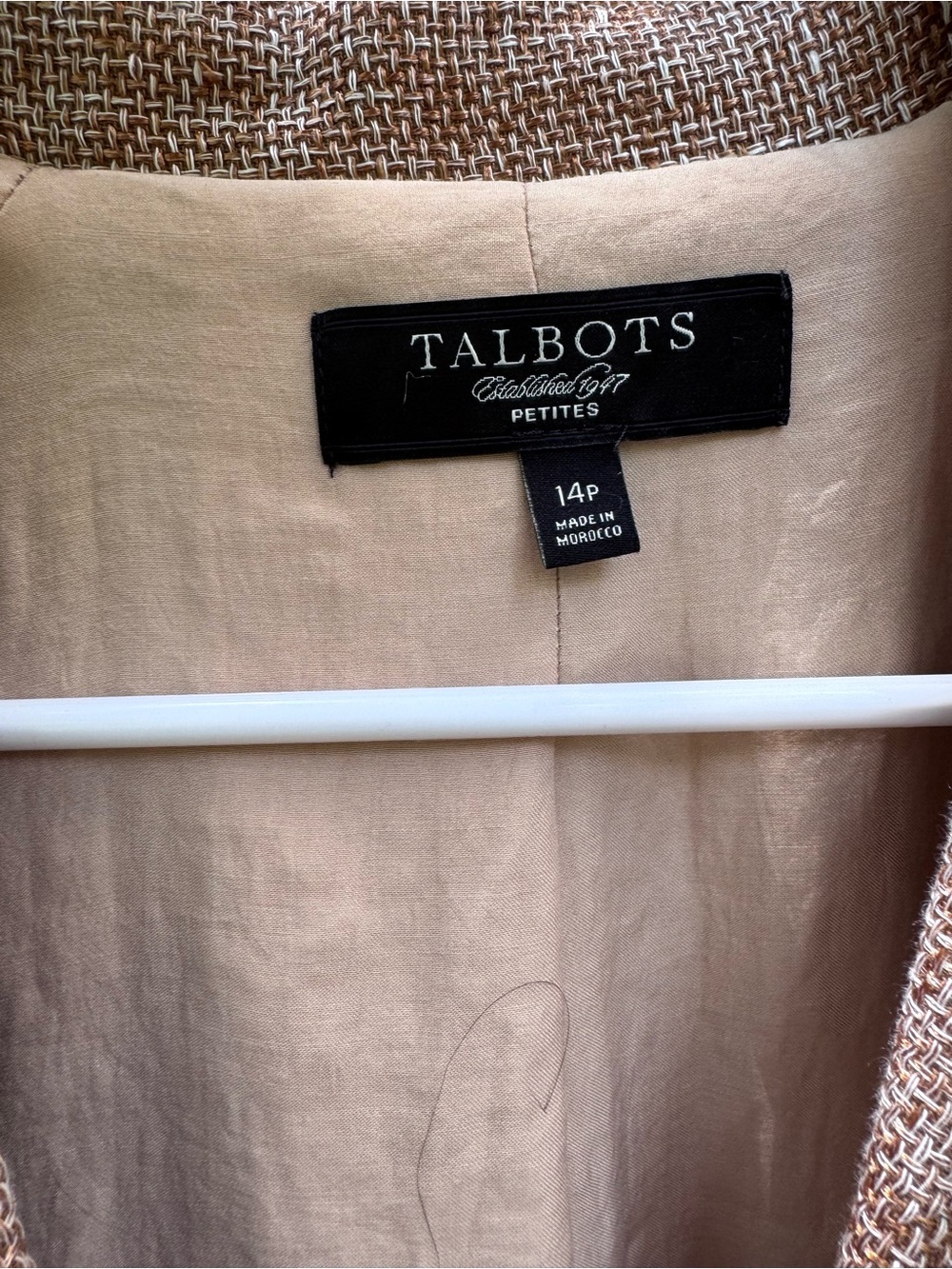 Talbots Tweed Jacket Lightweight Cropped Size 14P - Picture 6 of 15